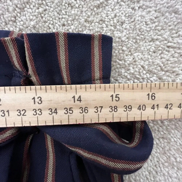 Zara‎ Trafaluc Collection Trousers Striped Blue Paper bag Tie Tapered Leg Size 5 - Picture 9 of 9